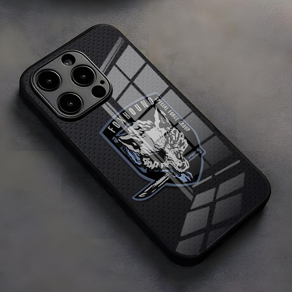 M-Metal G-Gear Solid Phone Case For IPhone 17 Pro Max 16 15 14 Pro Max 13 11 X Xs Xr 8 7Plus Glass Cover