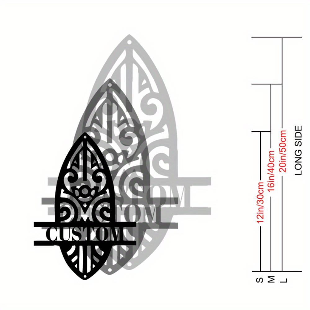 

Unique Custom Black Surfboard Metal Wall Art Tail Wave Hollow for Home Shop Porch Housewarming Gift 30cm