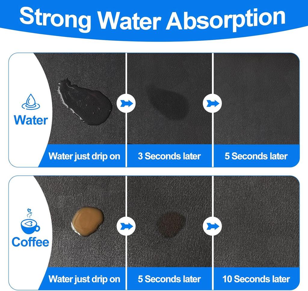 Large Kitchen Super Absorbent Mat Coffee Dish Draining Mat Drying Mat Quick Dry Bathroom Drain Pad Kitchen Faucet Placemat