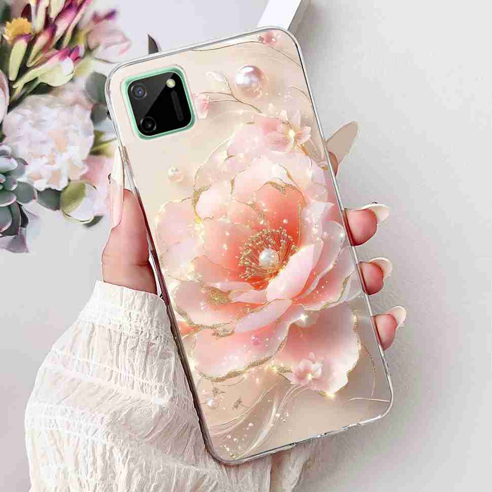 For Oppo Realme C11 6.5" Case Colorful Butterfly Soft Silicone TPU Cover For Realme c11 C11 RMX2185 Fashion Flower Phone Cases