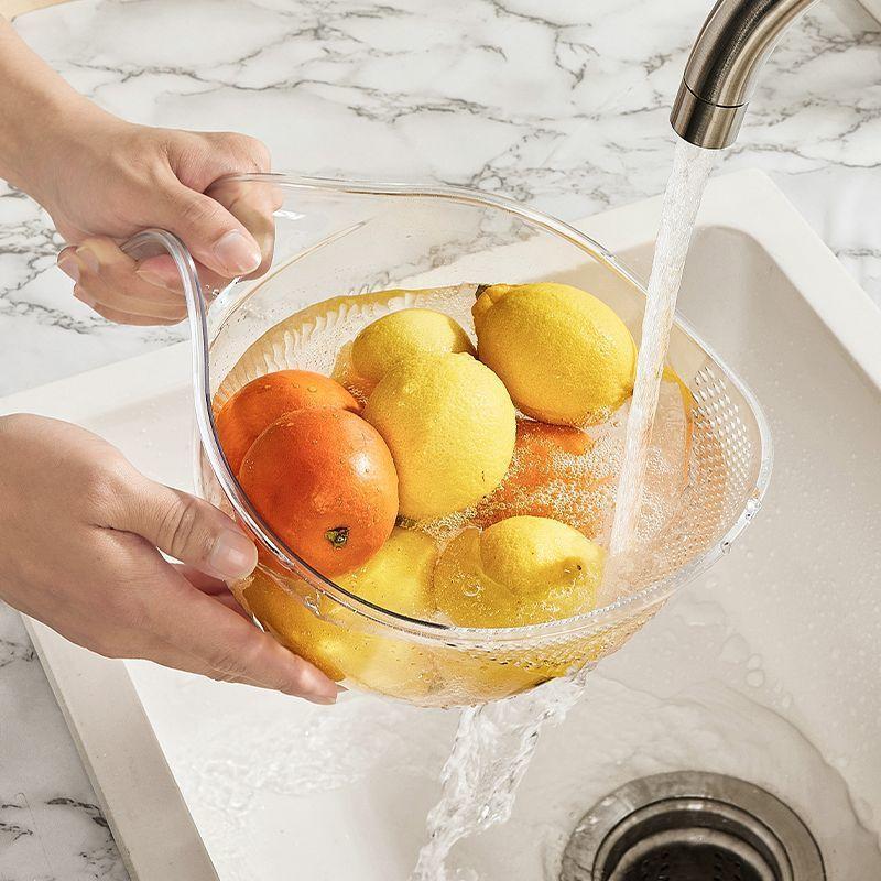 1Pc Multifunctional Drain Basket Drain Bowl Household Sink Vegetable Basin Kitchen Rice Washing Colander Fruit Plate