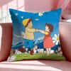 Cartoon Hheidi Girl Of The Alps Cushion Cover Breathable Linen Pillowcase Summer Odorless Eco-Friendly Invisible Zipper Washable