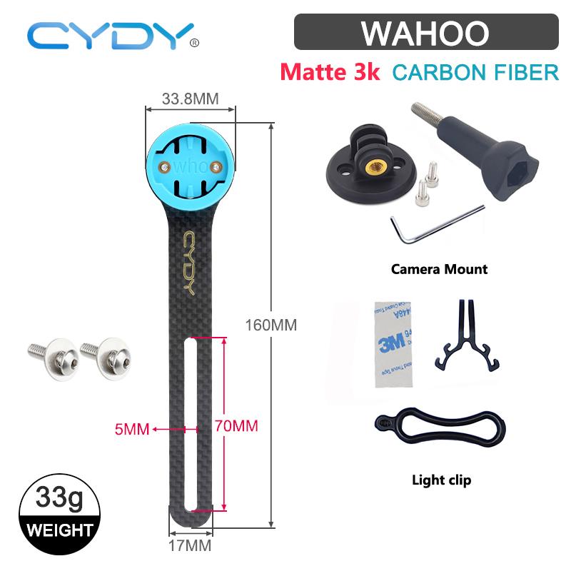CYDY 3K Carbon Computer Edge130 200 Mount Holder Road Bike Handlebar Light Lamp Clip Camera Garmin Wahoo Bryton Rider420 Cycling 1