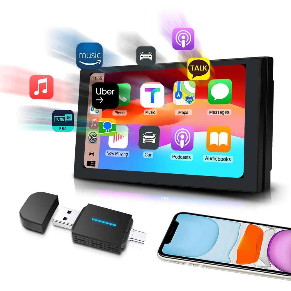 

ANYFAR Беспроводной адаптер с двойным интерфейсом CarPlay Android Auto Беспроводной USB TYPE-C Адаптер Умная Мини-коробка Подключи Быстрое Подключение Универсальный 15mm