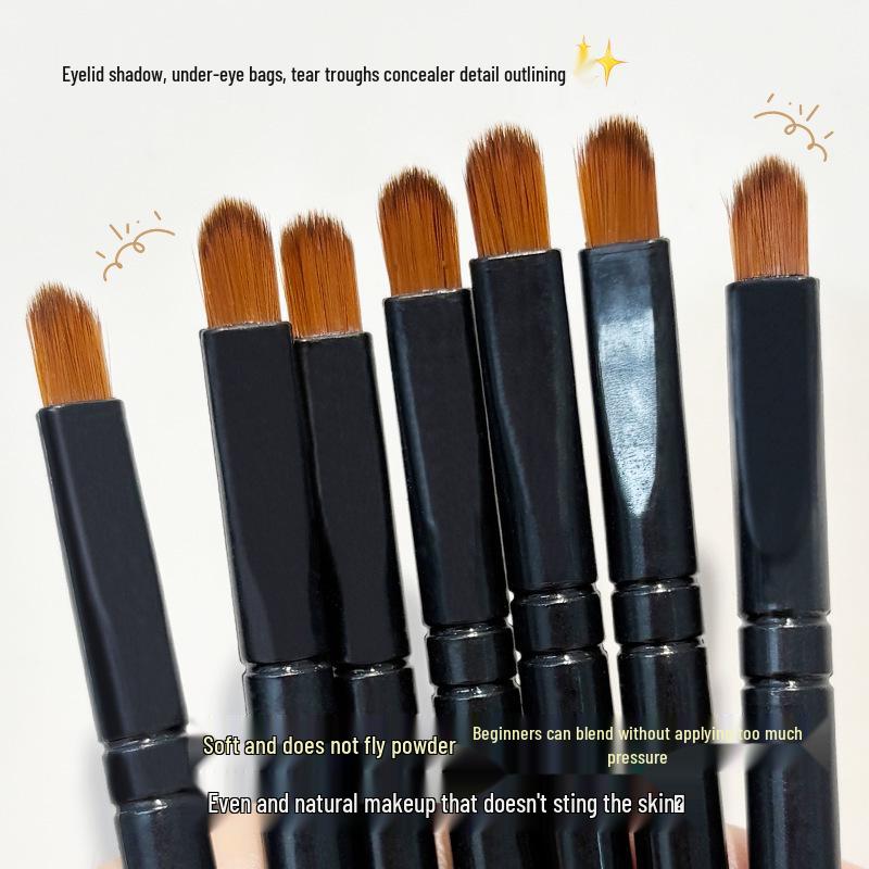 3-Piece Eyeshadow Brush Set: Nylon Brushes Individually Packaged for Beginners
