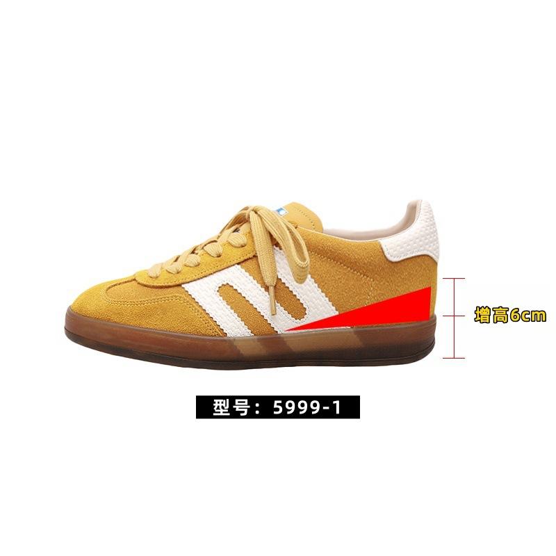 Spring New Inner Height Increase Women's Leather Sports Leisure Board Shoes Versatile Sports