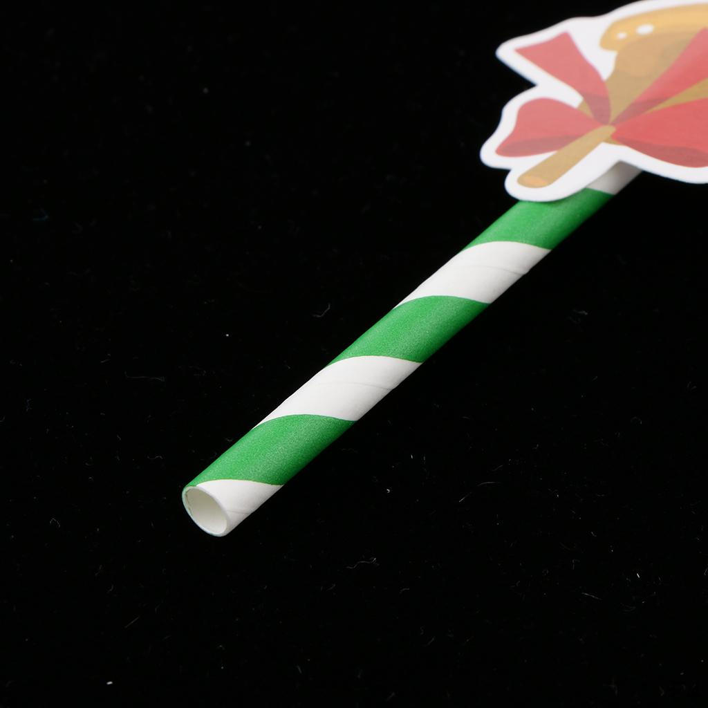 Tree Drinking Straws Cocktail Christmas Birthday Party Paper Straws, Pack of 10