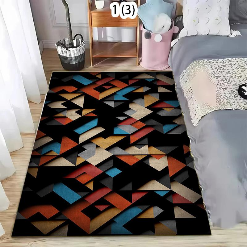 

Rug Carpet Mat Non-Slip Geometric Graffiti Area Rug for Living Room Bedroom Bathroom Kitchen Nursery Playroom Modern Home Decor 40X60cm