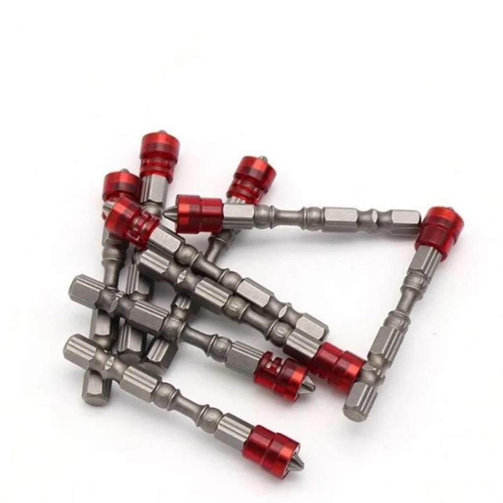 10 ks Šroubovacích bitů 65 mm dlouhé Silný magnetismus Protiskluzový Křížový šroubovací bit Červený