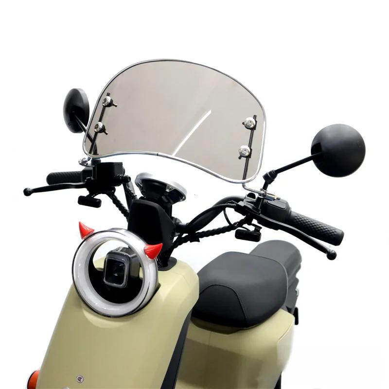 Univerzální čelní sklo motocyklu Retro přední deflektor větru Upravené příslušenství pro čelní sklo Snadná instalace pro skútr E-bike