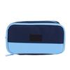 Pencil Case Large Capacity Double Zipper Magnetic Standing Pen Pouch for School Office Blue