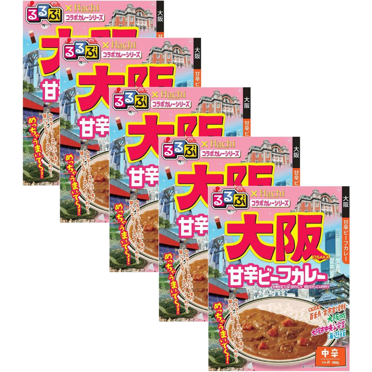 

Hachi Foods Rurubu Collaboration Osaka Sweet and Spicy Beef Curry 180g x 5-pack