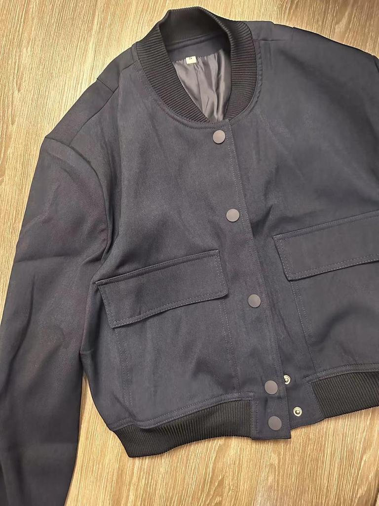 2023 Autumn Women's Fashion Casual Pocket Embellished Single-Breasted Outerwear Jacket