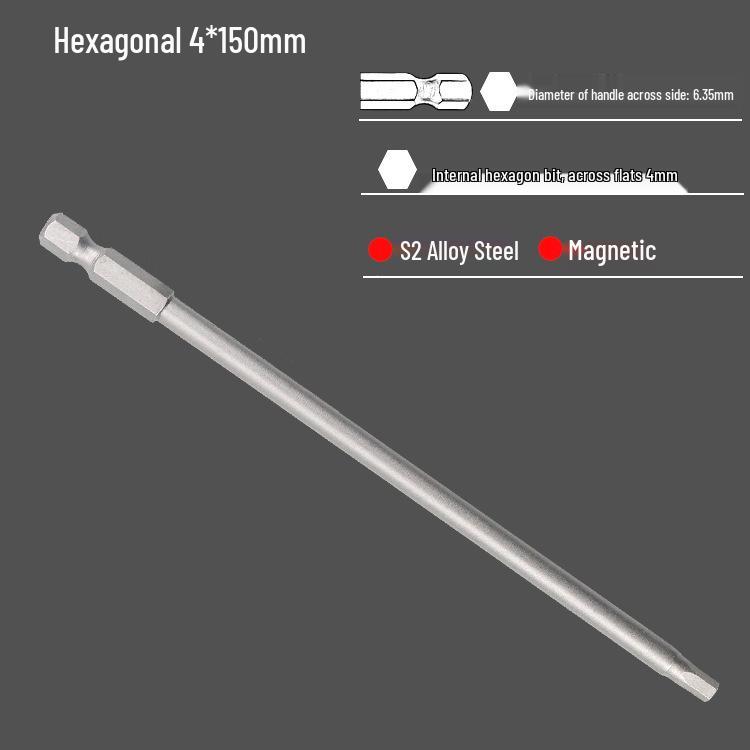 S2 Air Impact Hex Socket Bit Set, Pneumatic & Electric Screwdriver, 1/4 Strong Magnetic