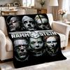 Rammstein Dark Industrial Band Portraits Theme Blanket Skinfriendly Warm Throw Blanket For Bedroom Bed Sofa Lightweight Home Decor Halloween Gift