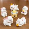 11Pcs Funny Cats Brewing Tea Miniature Statue Resin Art Piece Collectible Ornaments For Creative Desktop Shelf Displays