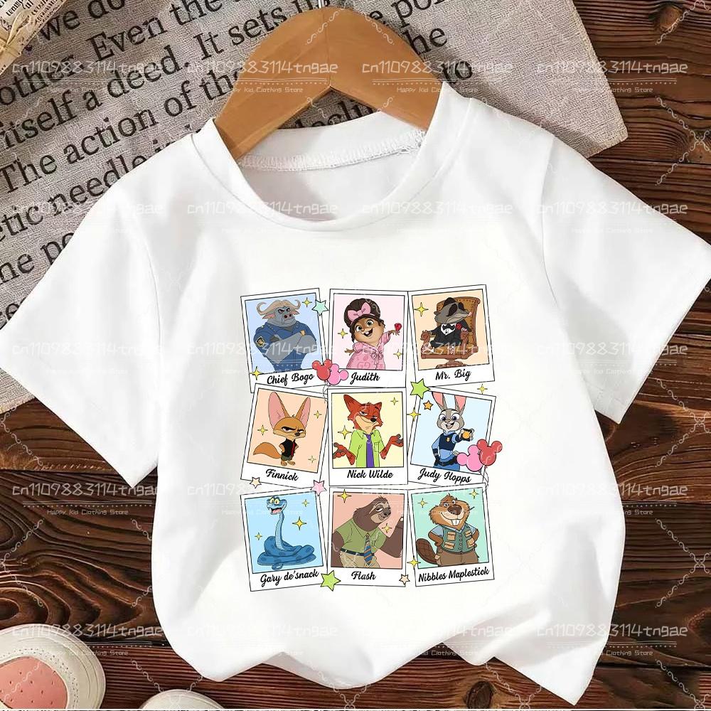 2026 Zootopia Judy&Nick&Gary Tshirt for Kids Casual Cotton Short Sleeve Tees Comfortable Top Street Fashion Parent Child Clothes