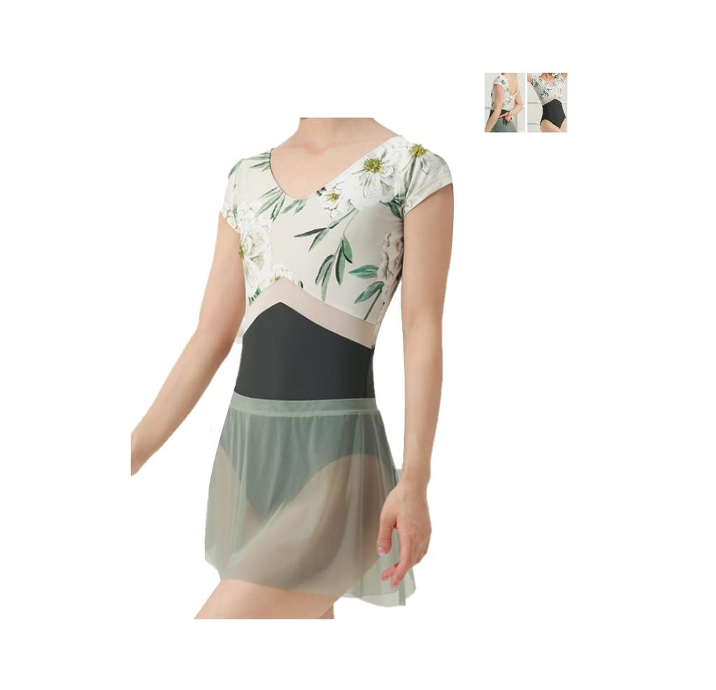 ProDance White Floral Ballet Leotard PLHA024A Half-Cup Women's (XXXL)