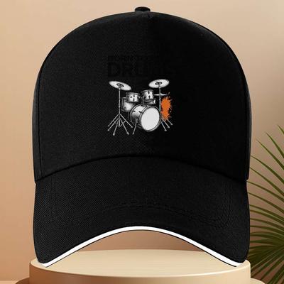 Drum Kit Graphic Print Baseball Cap Unisex Polyester Adjustable Casual Sports Hat