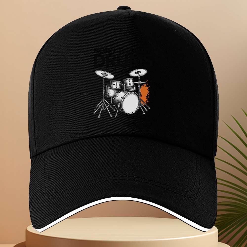 

Drum Kit Graphic Print Baseball Cap Unisex Polyester Adjustable Casual Sports Hat One Size