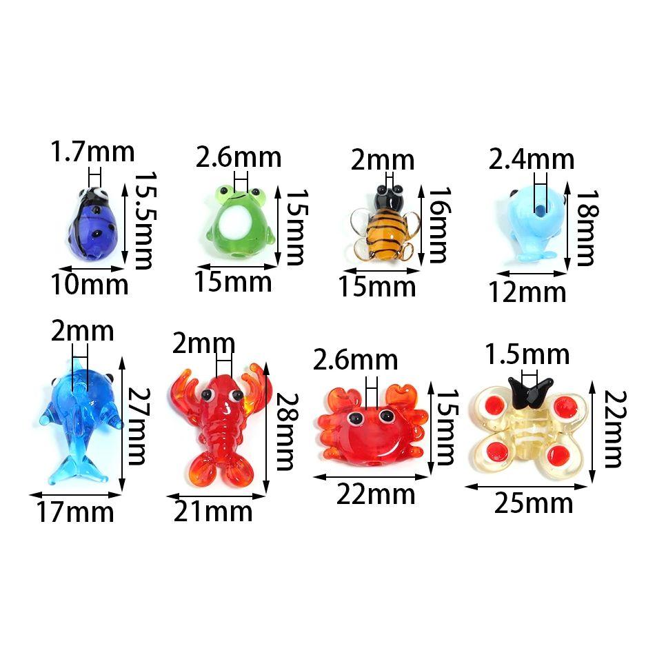 2-10pcs/Lot Cartoon Crabs Shrimp Fish Animal Lampwork Beads for Jewelry Making Glass Beads Loose Spacer Beads DIY Bracelet