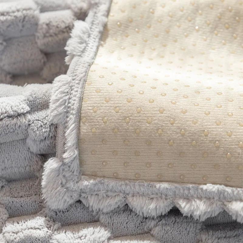 Winter Warm Plush Sofa Towel Anti-slip Slipcovers Super Soft Velvet L-shaped Sectional Sofa Cover