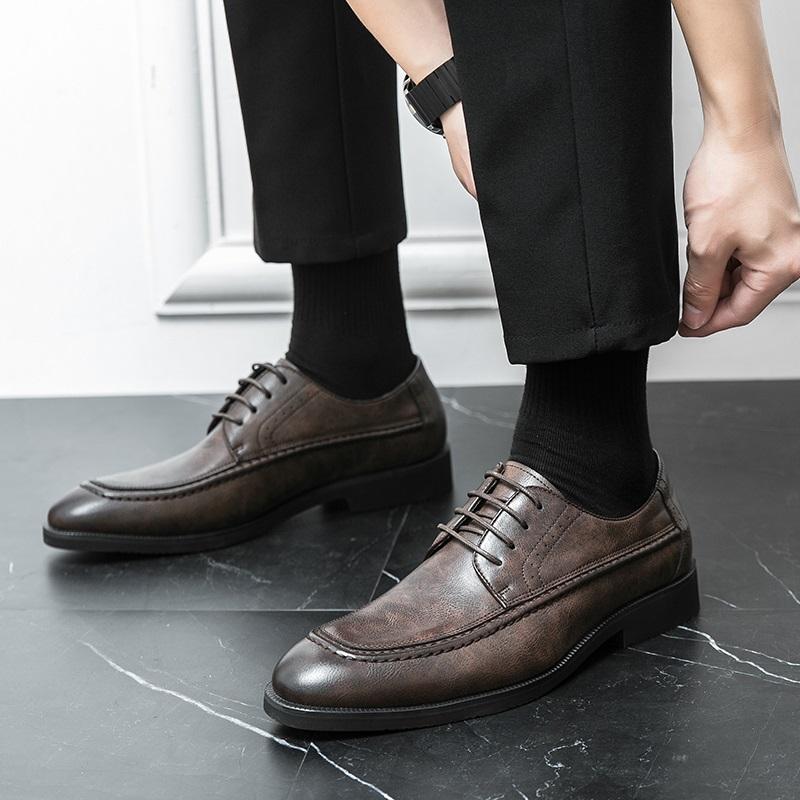 New Fashion Patent Leather Black Brown Lace Up Dress Brogues Shoes For Men's Designer  Wedding Oxfords Sapatos Tenis Masculino