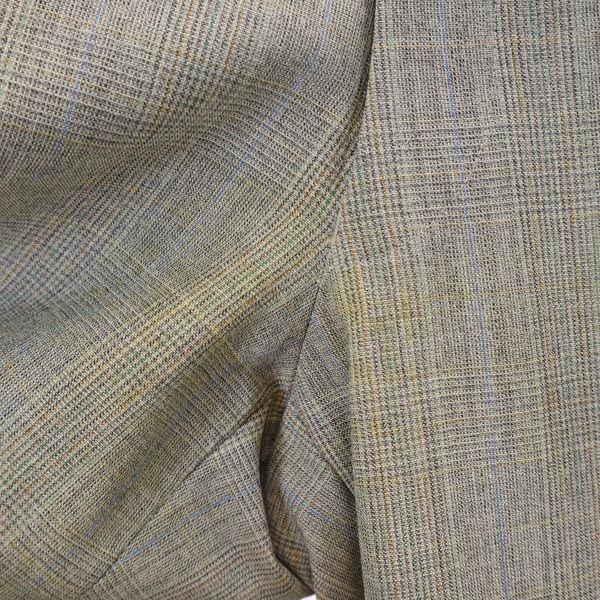 Lanvin Wool Check Pattern Suit Setup Double Button Jacket and Long Pants Men's Used