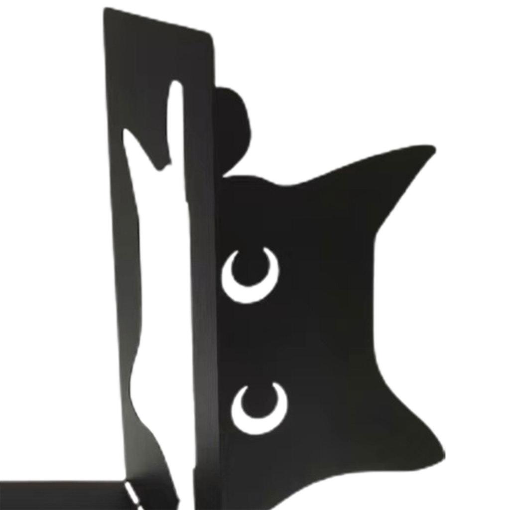 Decorative Cat Bookend Black Cat Book Organizer Animal Ornament Decoration Figurine for Kids Room Shelves Table Home Living Room