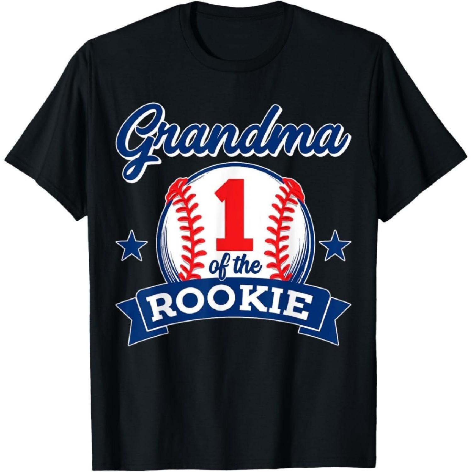 Grandma of Rookie 1st Birthday Baseball Theme Matching Party T-Shirt(1) S