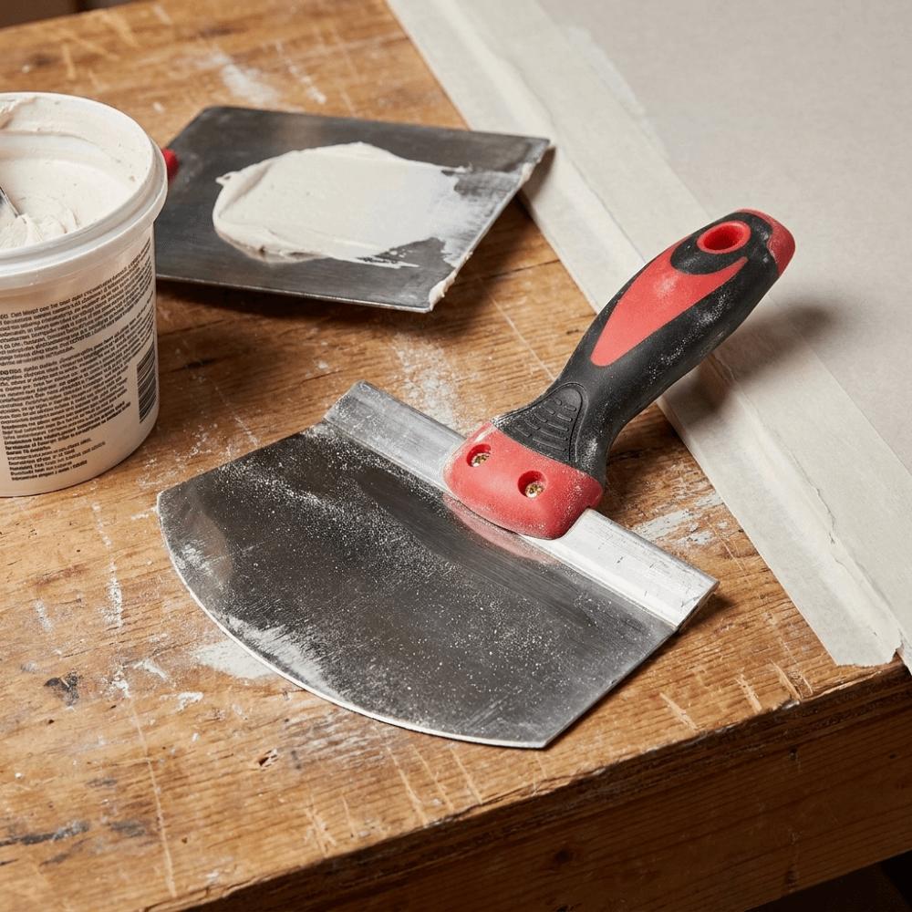 Curved Working Surface Mud Trowel Stainless Steel Putty Spatula  Painter