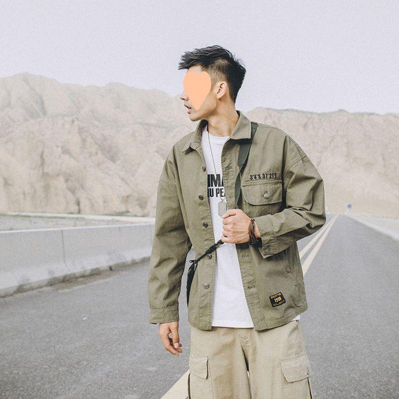 Autumn New Retro Denim Jacket Men's Loose Trendy Jacket