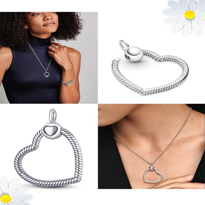 2023 New S925 Sterling Silver Jewelry Fashion Necklace Key Ring KeyChain Fit Original Charms & Pendant DIY For Women Gift