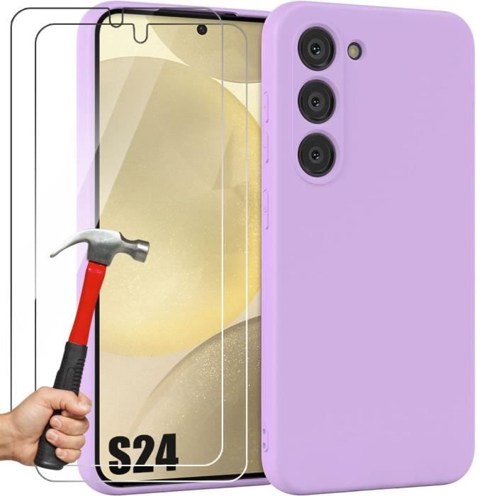 Protective Case - BOOLING - for Samsung Galaxy S24 - Purple Silicone - Shockproof - Scratch-Resistant - Ultra Thin