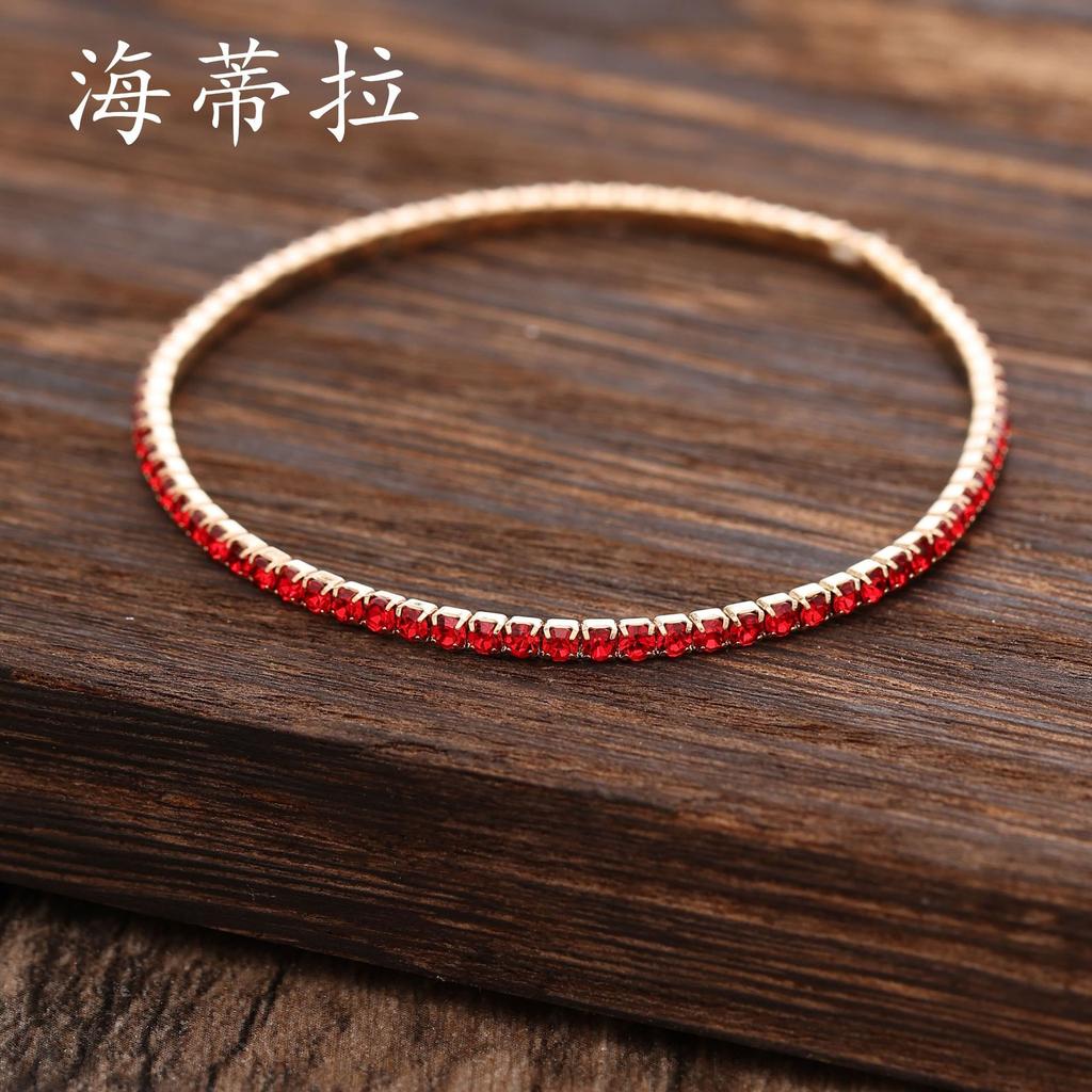 Color temperament high-grade colored diamond bracelet handmade fashion versatile multi-layer direct sales