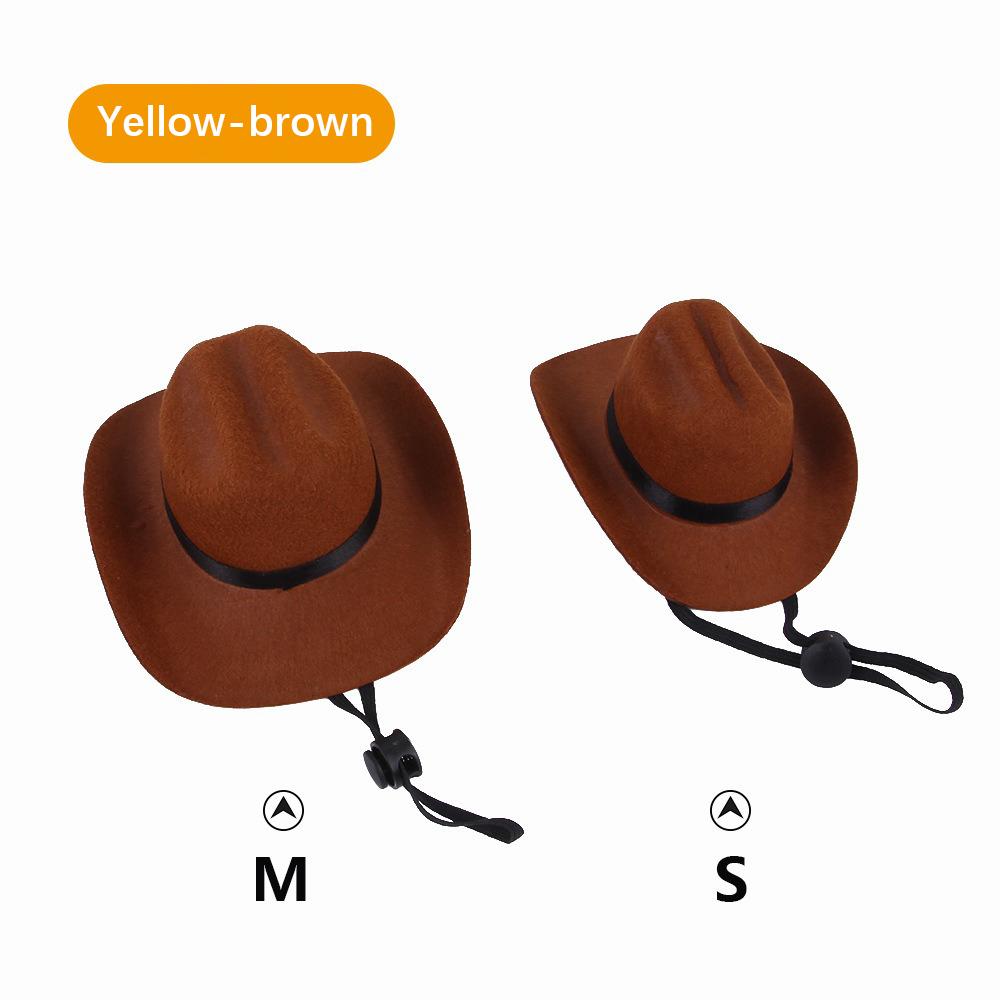 Pet Costume Hat Cosplay Cat Dog Western Cowboy Hat Adjustable Size Pet Accessories High Quality Fabric Minimalist Fashionable