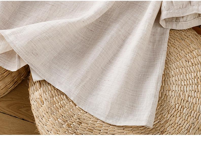 Women's Summer 2026 Imitation Han Linen Short-Sleeve T-Shirt - Artistic Solid Color Design
