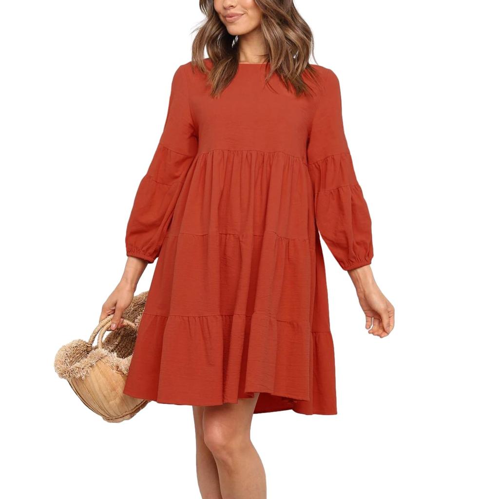 Women's  Sleeve Long Sleeve Patchwork Loose Swing Dress