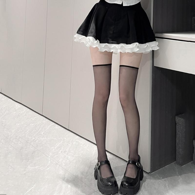 Women's Thigh High Socks Over the Knee Tube Socks Knee High Socks Sheer Silk Stockings Erotic Costume Accessories