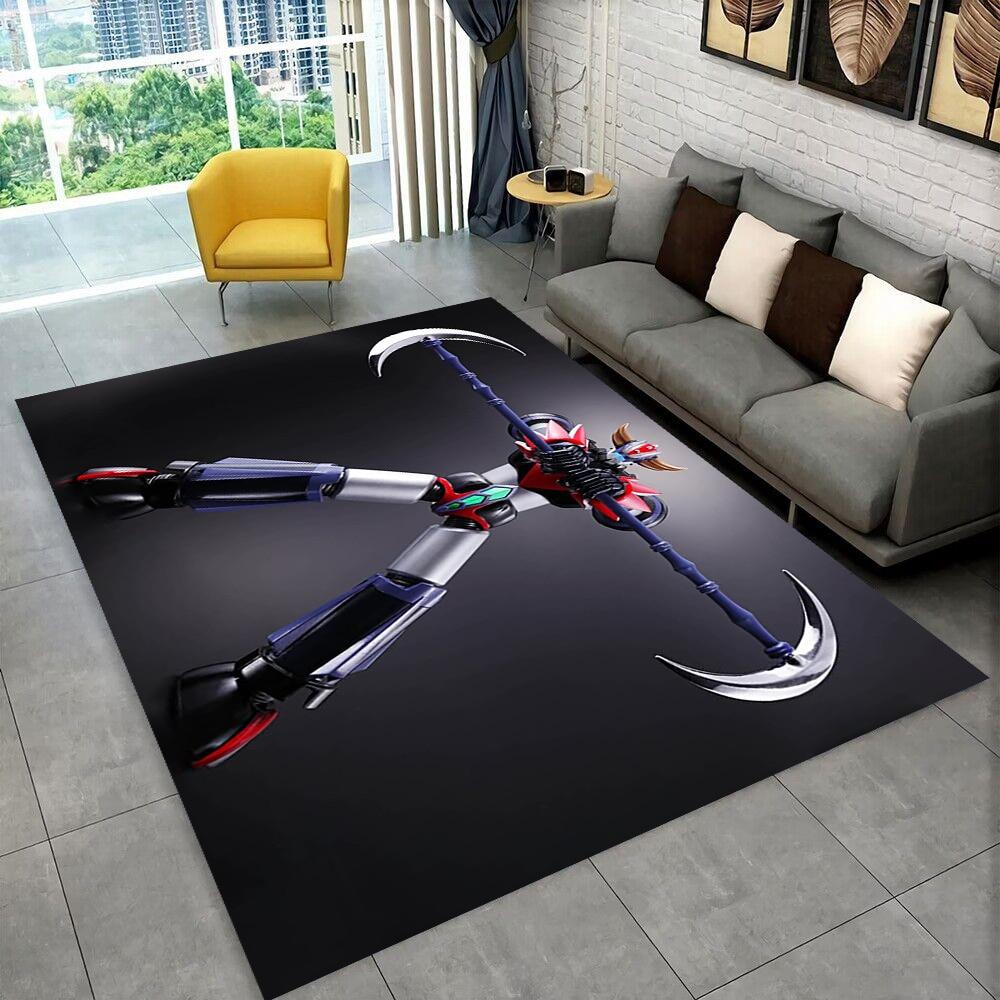 UFO Robot Grendizer Anime Cartoon Area Rug,Carpet for Home Living Room Bedroom Sofa Doormat Decor,kid Play Non-slip Floor Mat 3D