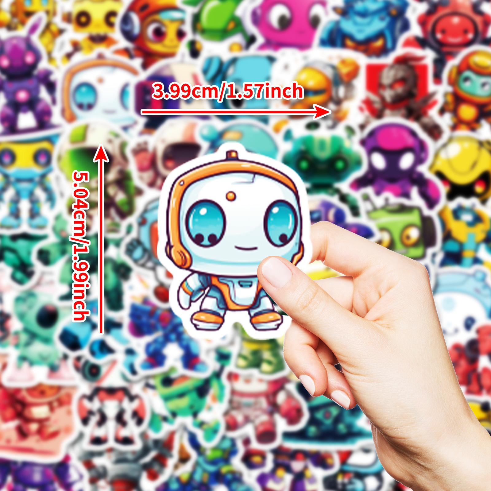 

50 Креативных Мультяшных Наклеек Роботов для Зарядки Детские Милые Водонепроницаемые Наклейки