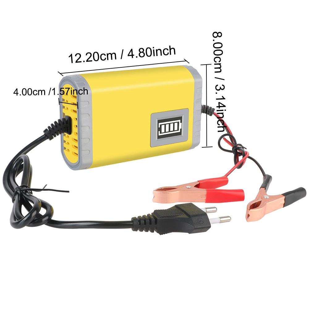 AC 110-220V Input Universal EU US Plug Smart Motorcycle Battery Charger For 3-20AH Lead Acid Batteries DC 12V 2A Output