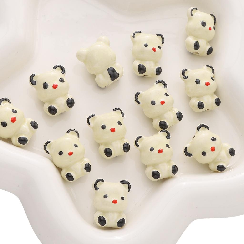 16x19mm Pickup Bear Ceramic Hand-painted Bead For DIY Bracelets Necklaces Jewelry Making