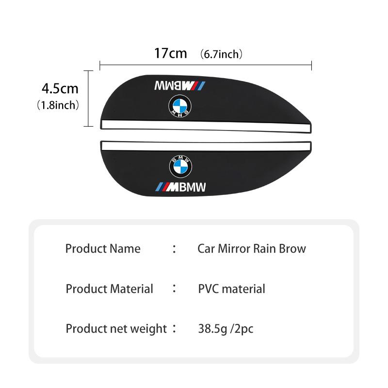 For BMW 2pcs Car Rearview Mirror Rain Eyebrow Sun Visor Shade Cover Rainy Shield Guard M3 M5 X3 E93 F10 F20 F30 F40 F15 F25 F26