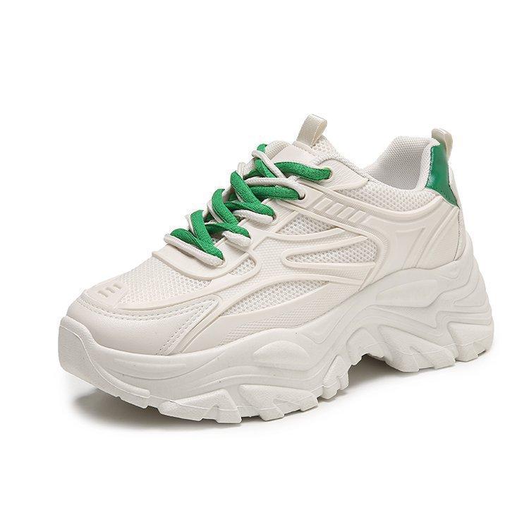 

Mesh dad shoes ins tide 22 years new spring student wear-resistant thick sole heightening casual sports shoes 35 зелёный