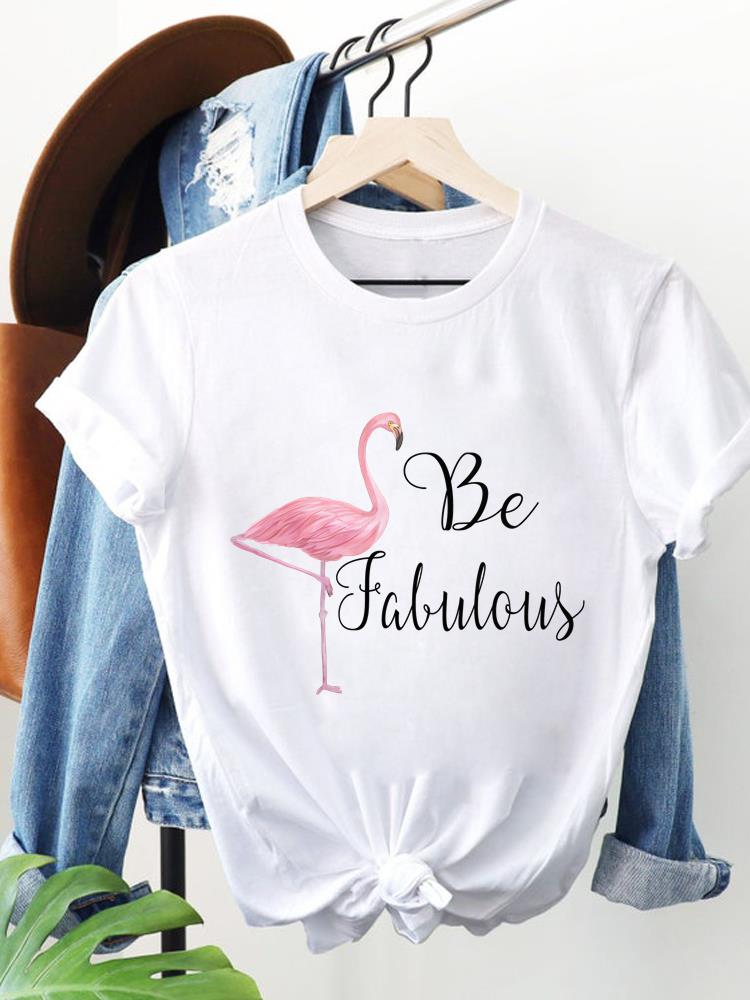(Asian Size) Clothing T Shirt Women plant flower trend Fashion Tee Top Woman Print Female Short Sleeve Graphic T-shirts