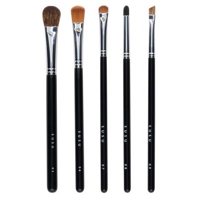 Brocha para Sombras de Ojos Brocha Delineadora Brocha Lápiz Brocha para Cejas Set de 5 Brochas de Maquillaje Brocha Kumano Maquillaje Facial Maquillaje de Ojos [Susu]