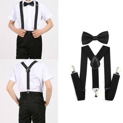 Bretelle Elastiche Regolabili a Y per Bambini e Bambine Set di Bretelle per Bambini Papillon Cravatta a Farfalla Matrimoni