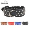 Classic Adjustable Wide Spiked Dog Collar,Rivet PU Leather Cat Dog Collars,Durable Spike Studded Pet Collar for Small Medium Large Breed