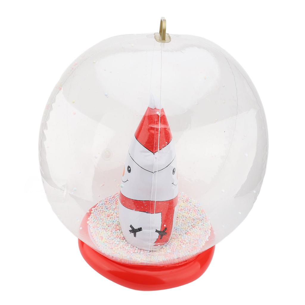 Weihnachten Aufblasbare Ornamentkugel 23,6 Zoll PVC LED Leuchtende Weihnachten Schneemänner Aufblasbare Kugel Außendekoration